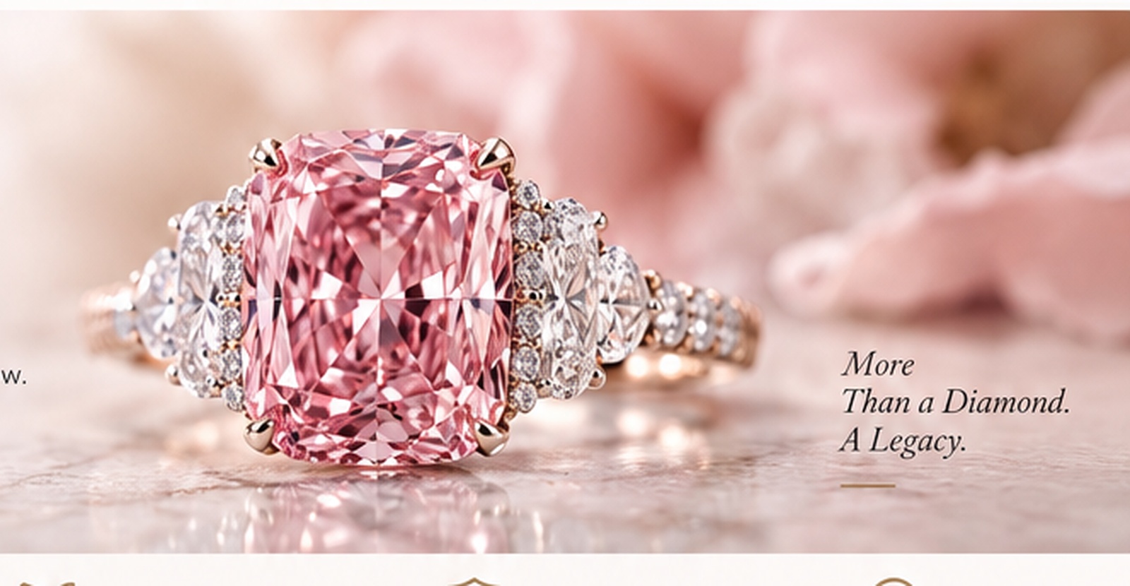 Pink diamond in an editorial setting