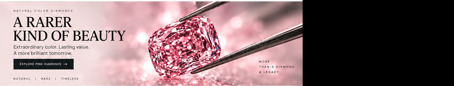 Natural pink diamond held by tweezers