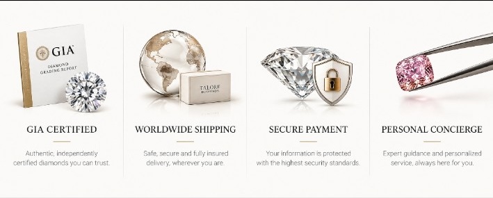 GIA certified natural diamonds, worldwide insured shipping, secure payment and personal concierge service at Talore Diamonds