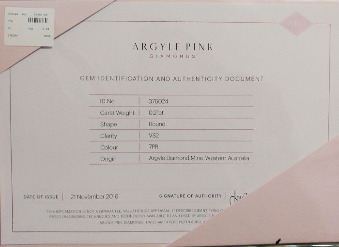Pink Diamond – 0.21ct ARGYLE Natural Loose Fancy Pink Color GIA Round VS2 Real - Image 5