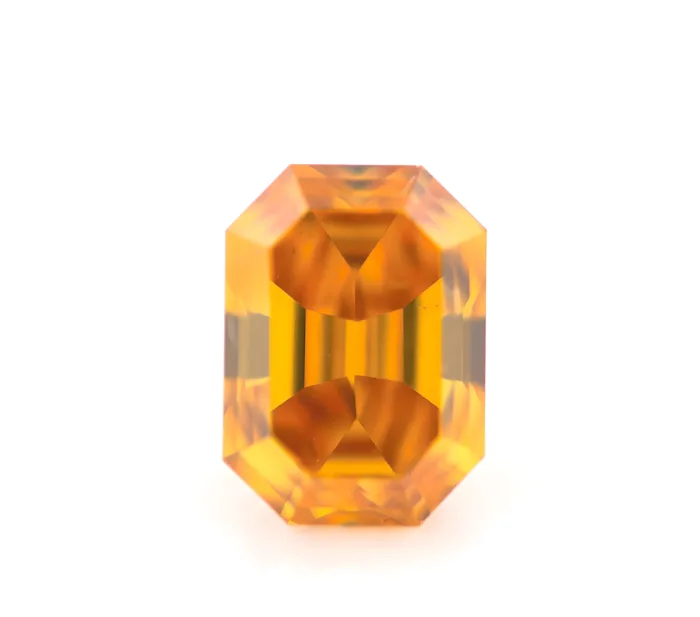 Zimi Diamond - 0.55ct Natural Loose Fancy Vivid Yellow Orange GIA Emerald SI1 - Image 4