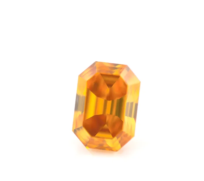 Zimi Diamond - 0.55ct Natural Loose Fancy Vivid Yellow Orange GIA Emerald SI1 - Image 8