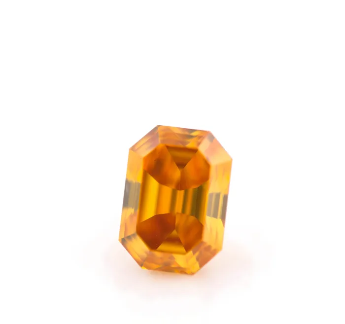 Zimi Diamond - 0.55ct Natural Loose Fancy Vivid Yellow Orange GIA Emerald SI1 - Image 3