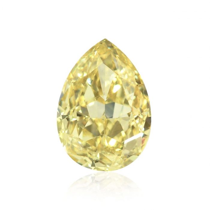 IF 1.51ct Natural Loose Fancy Light Yellow Diamond GIA Pear Shape Flawless