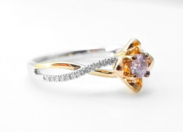 0.52ct Natural Fancy Pink Diamonds ARGYLE Engagement Ring GIA Round 18K Gold - Image 3