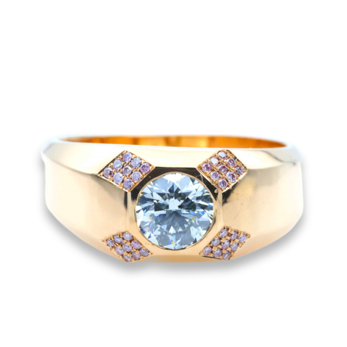 1.01ct Natural Fancy Light Green Diamond Ring GIA Mens Unisex Engagement 18K SI2