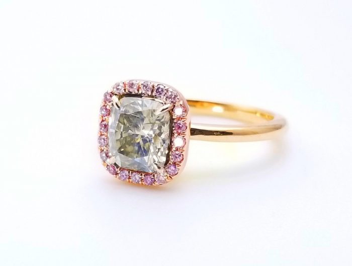 1.68ct Fancy Gray & Intense Pink Diamond Engagement Ring GIA 18K Rose Gold SI1 - Image 6