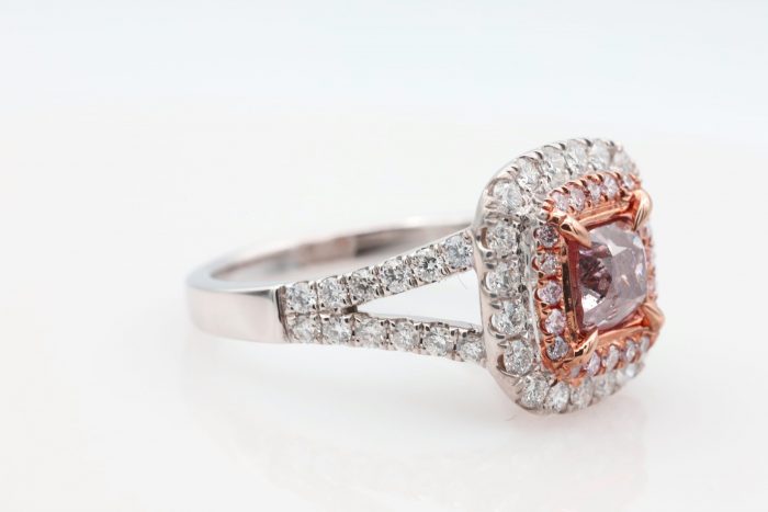 1.70ct Natural Fancy Pink Purple Diamonds Engagement Ring GIA Cushion 18K Gold - Image 3