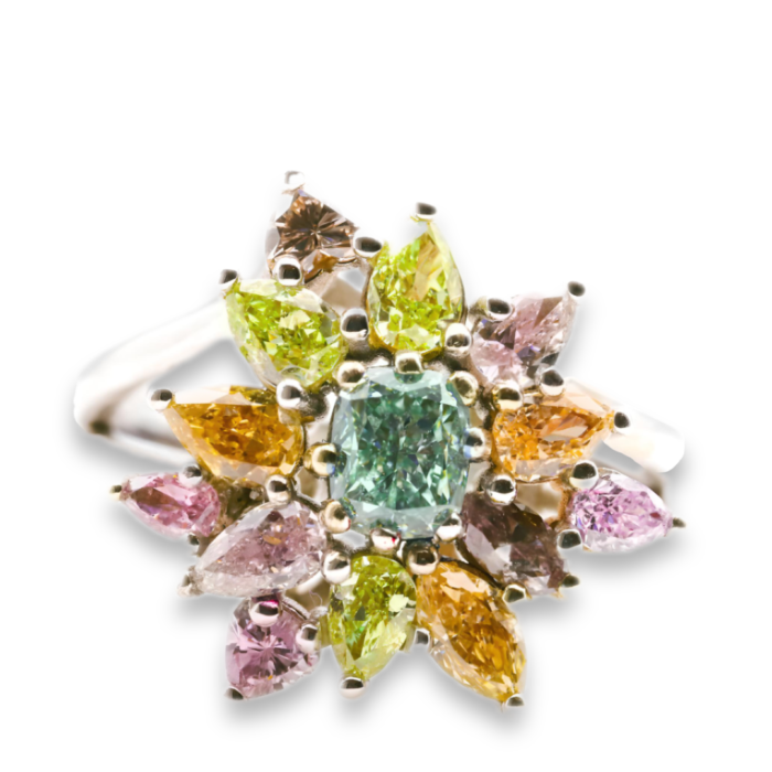 Engagement-Diamond-Ring-230ct-Natural-Fancy-Blue-Green-Orange-Pink-Yellow-GIA