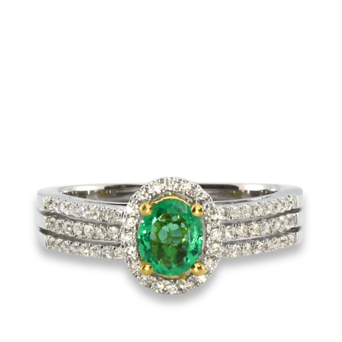 Real-082ct-Natural-Green-Emerald-Engagement-Ring-Oval-18K-Gold-G-VS2