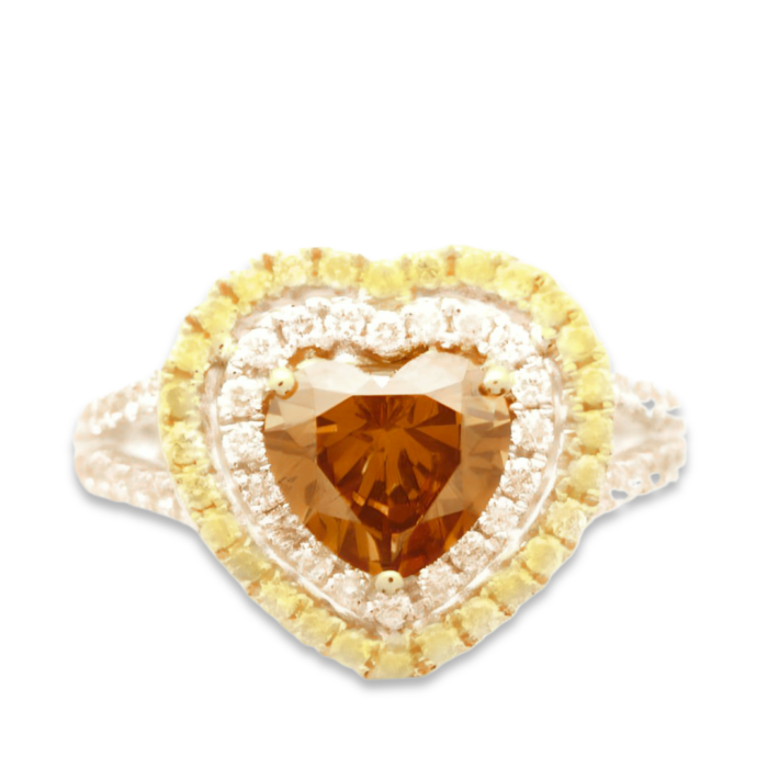 Real-240ct-Natural-Fancy-Yellow-Orange-Diamonds-Engagement-Ring-18K-Solid-Gold-