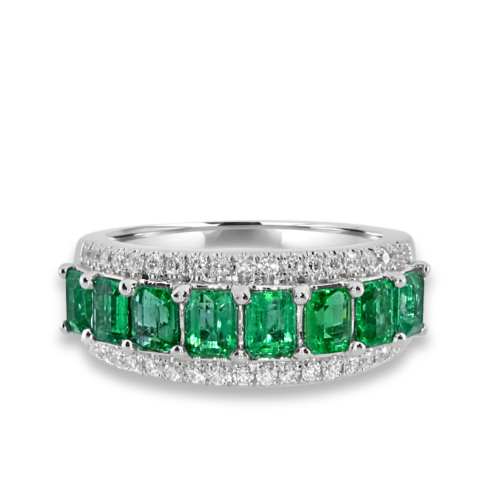 Real-213ct-Natural-Green-Emerald-Diamonds-Engagement-Ring-18K-Solid-Gold