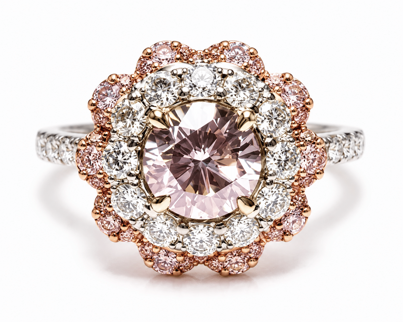 2.35ct Natural Fancy Light Pink Diamond Engagement Ring GIA 18K White Gold Round