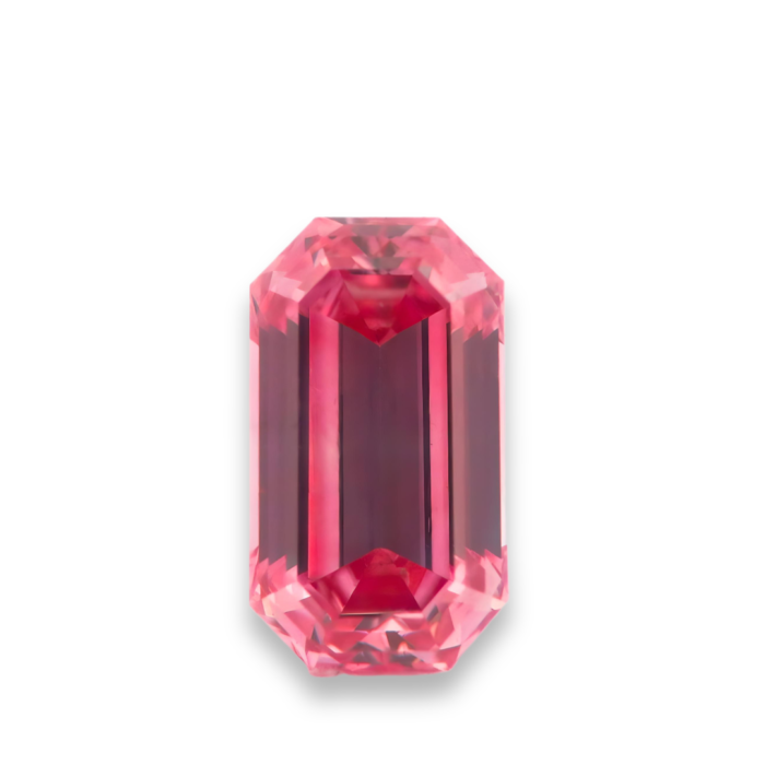 Argyle 4pp intense pink emerald cut diamond