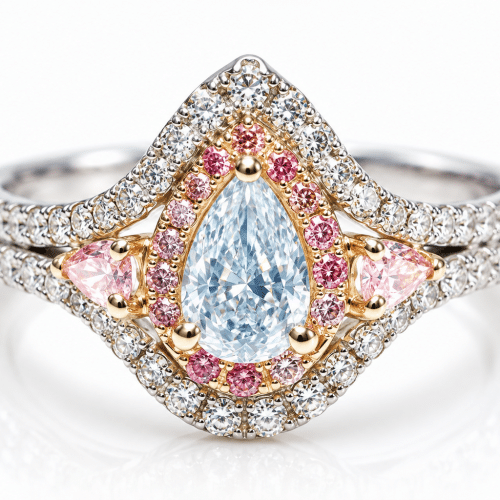 fancy light blue diamond ring