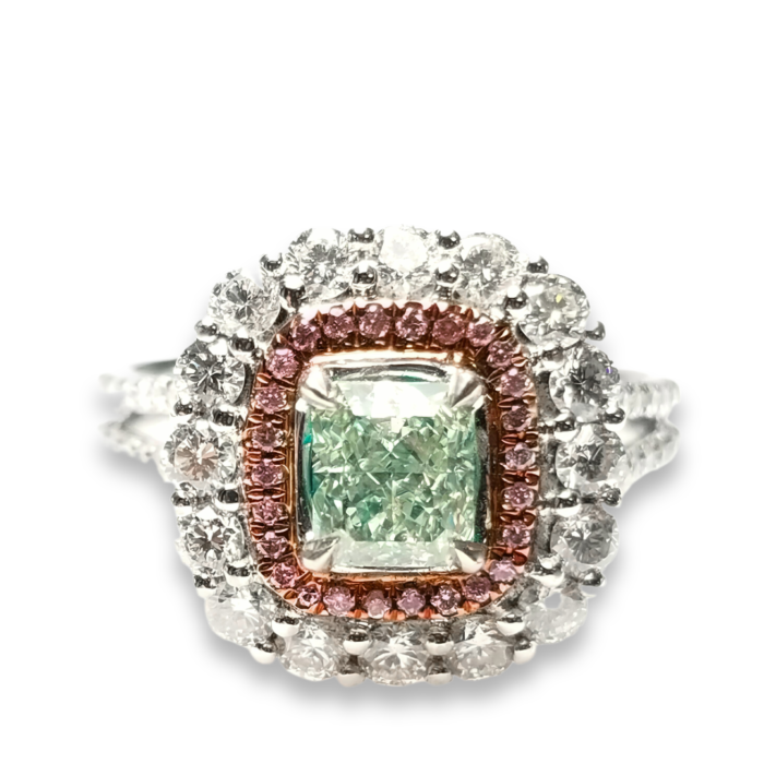 GIA-190ct-Natural-Argyle-6p-Fancy-Green-Pink-Diamonds-Engagement-Ring-18K