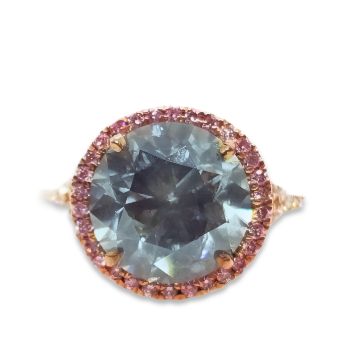 5.60ct Fancy Gray & Argyle 6PP Intense Pink Diamond Engagement Ring GIA 18K SI2 - Image 6
