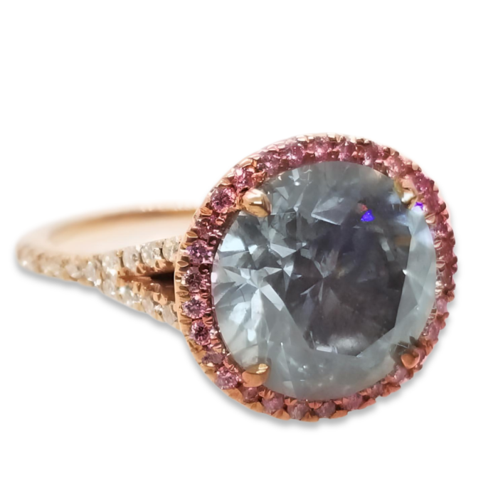 5.60ct Fancy Gray & Argyle 6PP Intense Pink Diamond Engagement Ring GIA 18K SI2 - Image 5