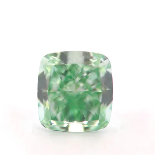 0.41ct fancy intense green diamond cushion vs1