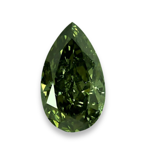 Chameleon Diamond 2.04ct Natural Loose Fancy Green Color Diamond GIA Pear Shape
