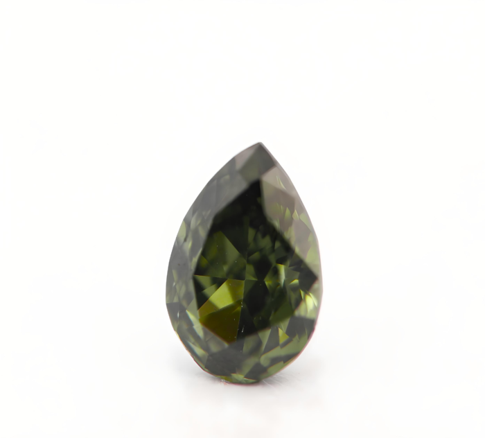 Chameleon Diamond 0.28ct Natural Loose Fancy Green Color Diamond GIA Pear - Image 3