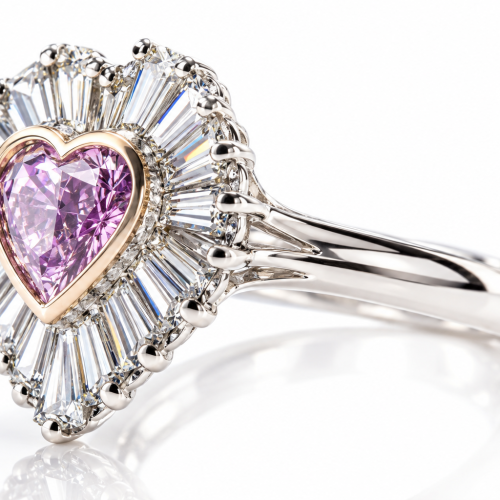 GIA 3.17ct Natural Fancy Intense Pink Purple Diamond Engagement Ring 18K Heart