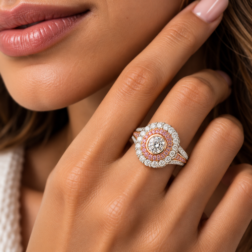 From Argyle Australia 2.05ct Natural Pink Diamond Engagement Ring 18K Gold Fancy Pink