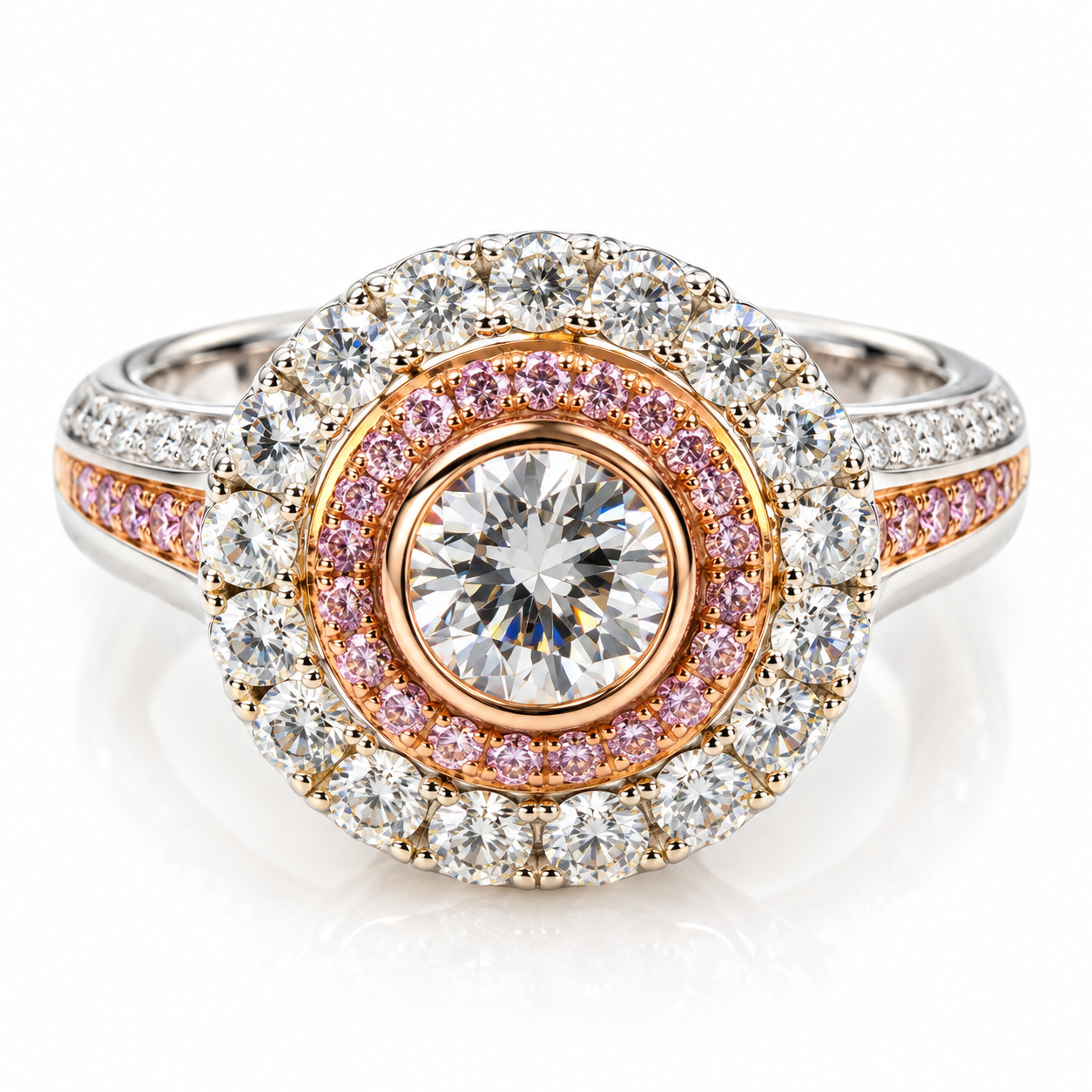 Rare From Argyle Australia 2.05ct Natural Pink Diamond Engagement Ring 18K Gold Fancy Pink