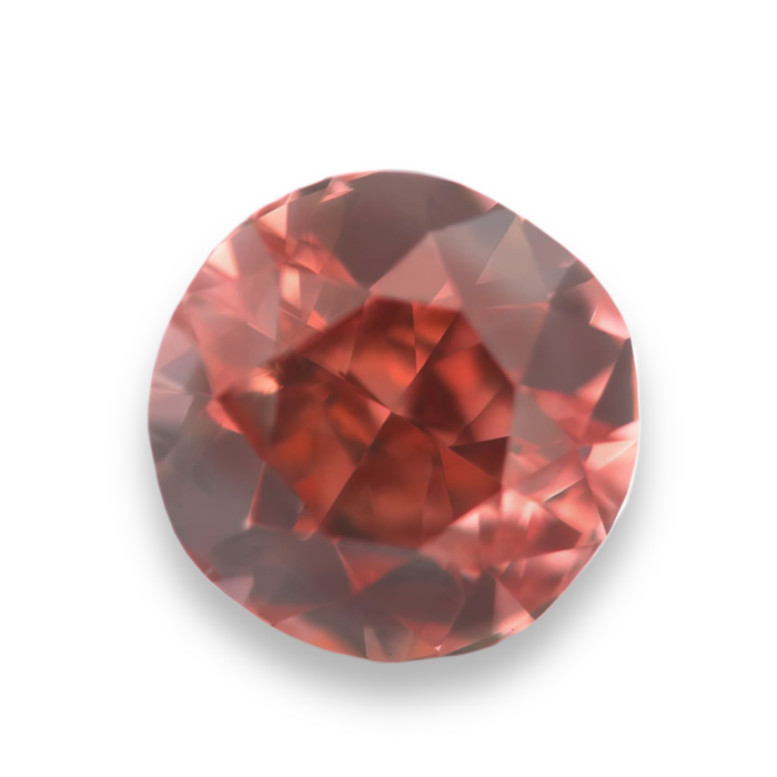 fancy orangy pink round diamond