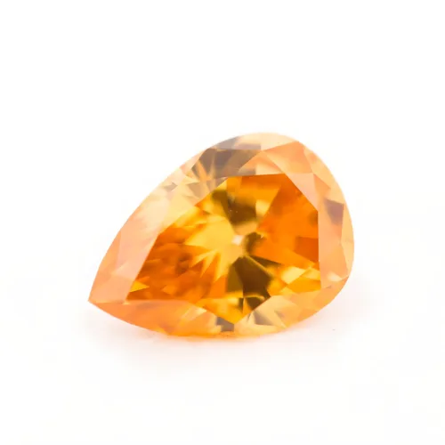 vivid orange pear shape diamond