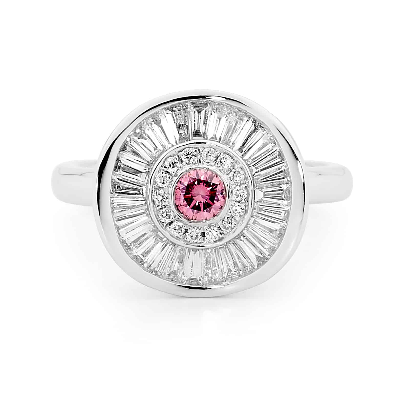 round pink diamond ring