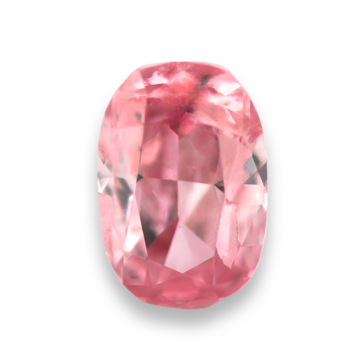 fancy intense pink diamond cushion