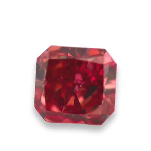 Fancy deep pink radiant diamond red color