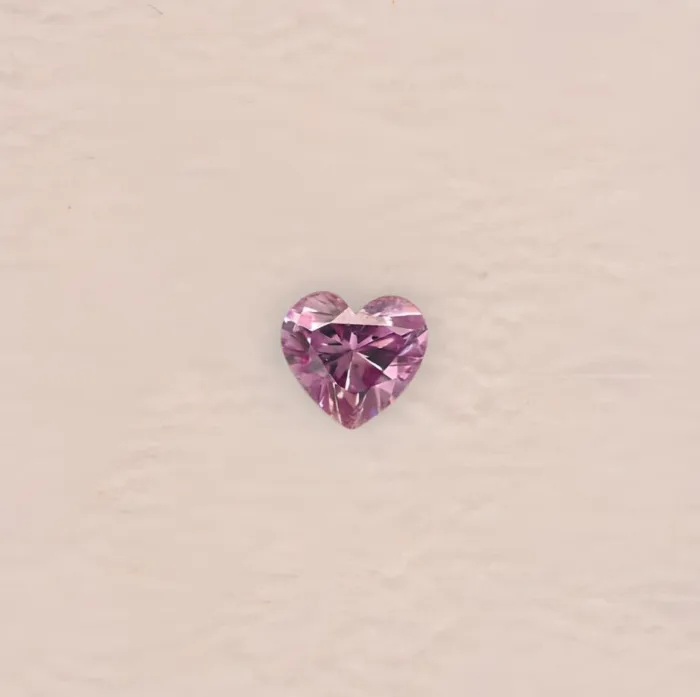 Pink Diamond - 0.24ct Natural Loose Fancy Intense Purple Pink Color GIA Heart - Image 2