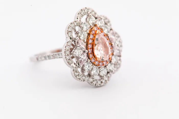 Fine 2.91ct Natural Fancy Light Pink Pear Diamond Engagement Ring 18K Gold GIA - Image 3