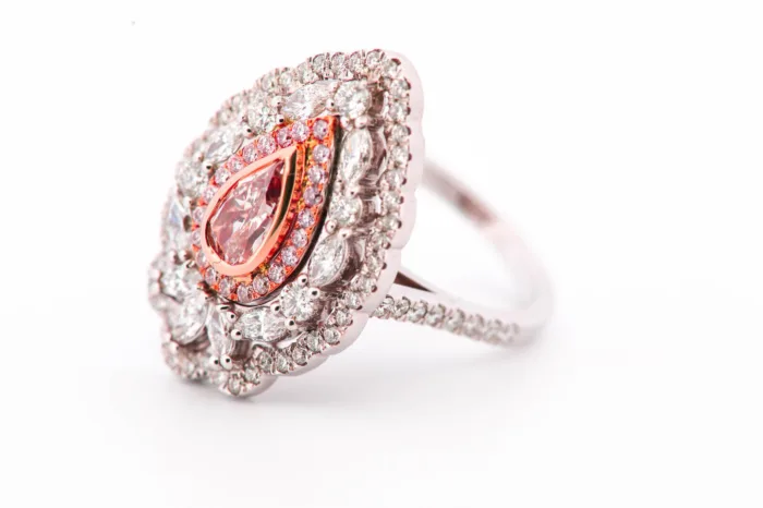 Fine 2.96ct Natural Fancy Light Pink Pear Diamond Engagement Ring 18K Gold GIA - Image 6