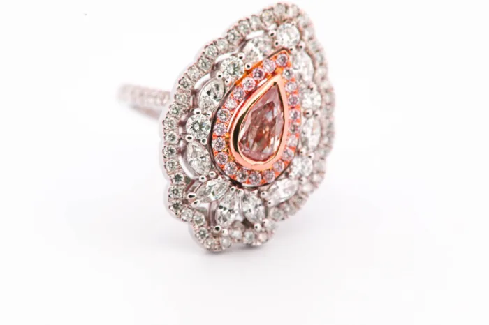 Fine 2.96ct Natural Fancy Light Pink Pear Diamond Engagement Ring 18K Gold GIA - Image 3