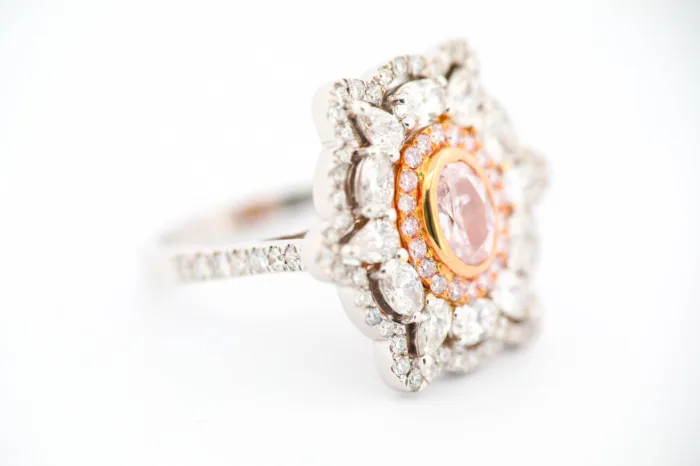 Fine 3.06ct Natural Fancy Light Pink Oval Diamond Engagement Ring 18K Gold GIA - Image 3