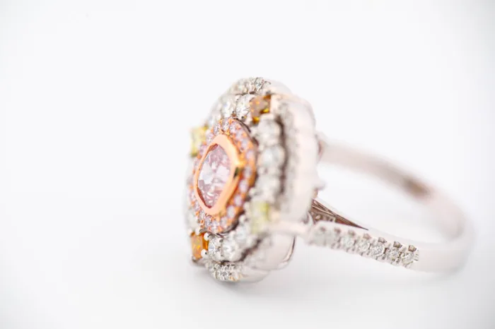 Fine 3.44ct Natural Fancy Pink Cushion Diamond Engagement Ring 18K Gold AIG SI2 - Image 6