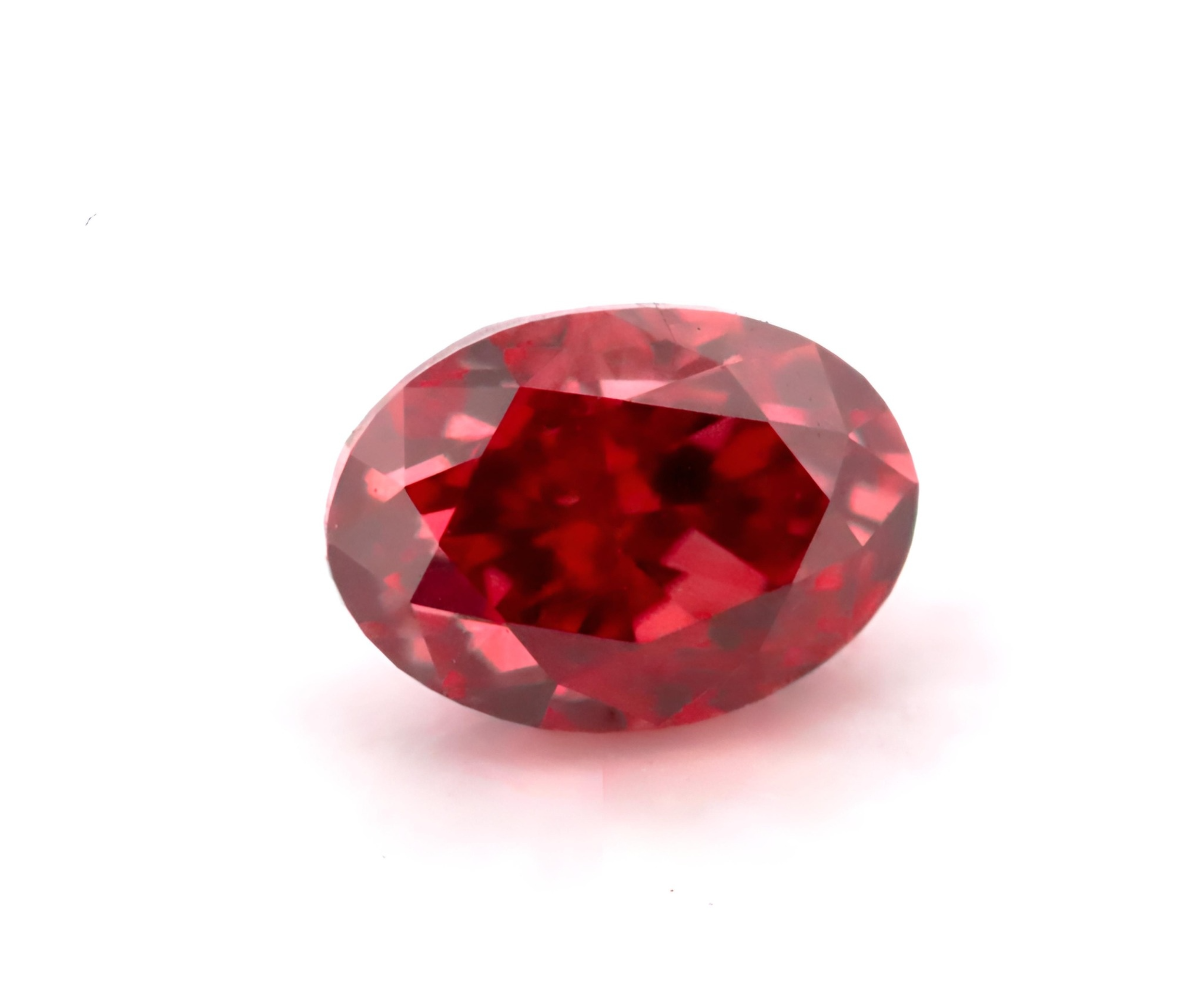 GIA 0.08ct Fancy Deep Orangy Pink Oval Red Color Natural Colored Diamond - Image 3