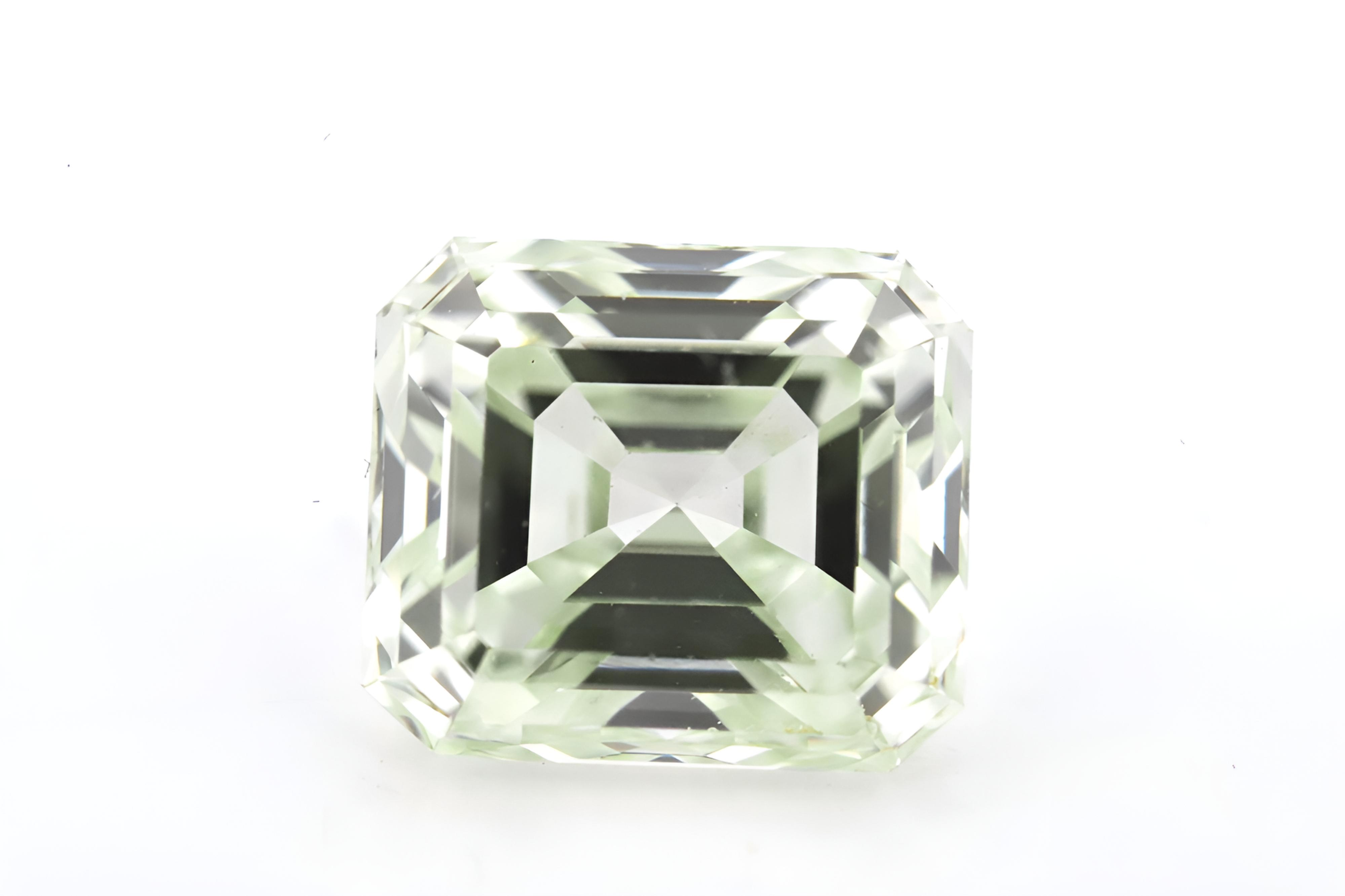 GIA Certified 1.02ct Emerald Cut Diamond (N Color, SI1 Clarity) – Green Lime Color - Image 5