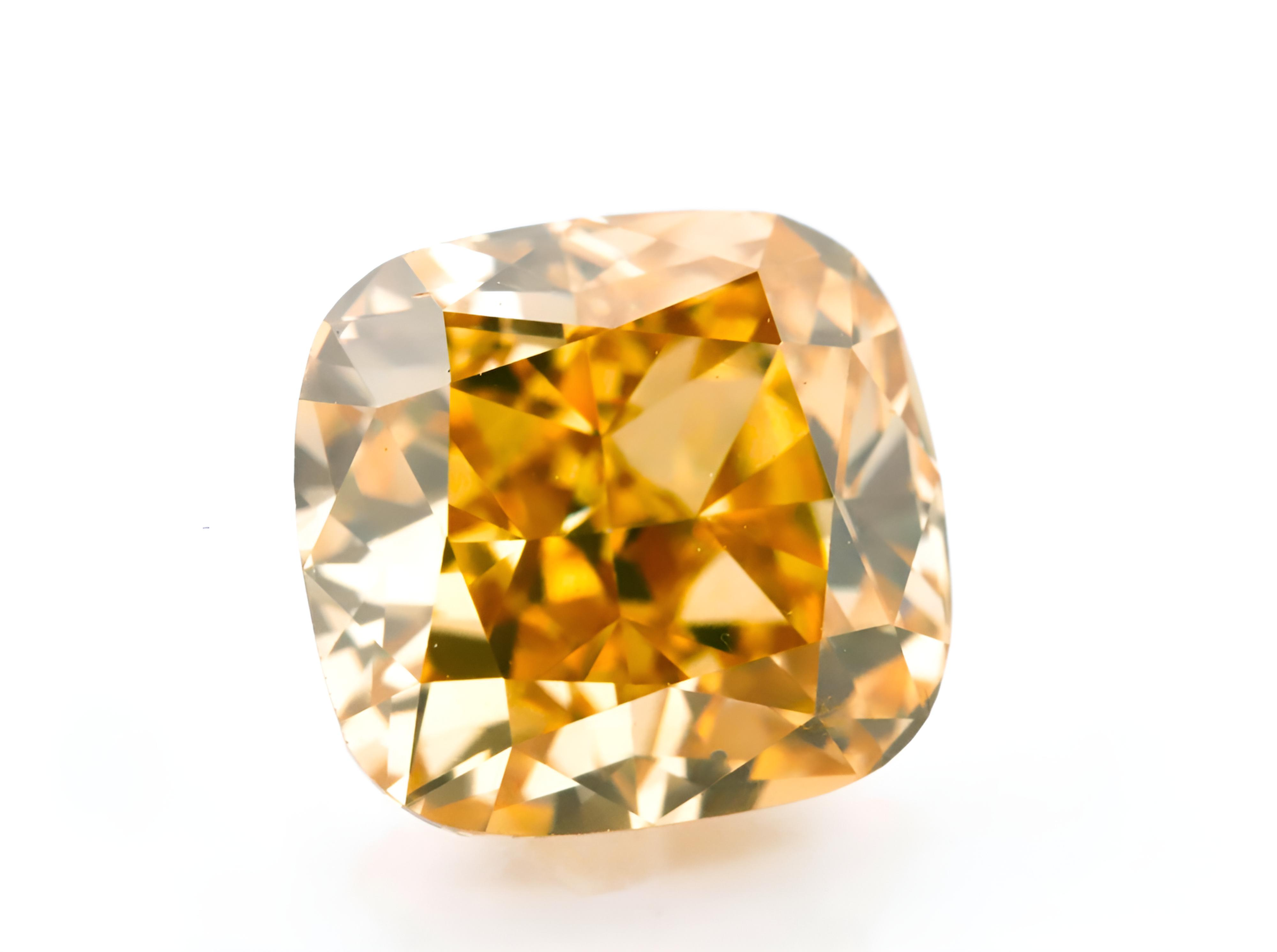 GIA 1.75ct Fancy Deep Brownish Yellow Cushion Modified Brilliant Diamond (SI2) Gold Color - Image 3