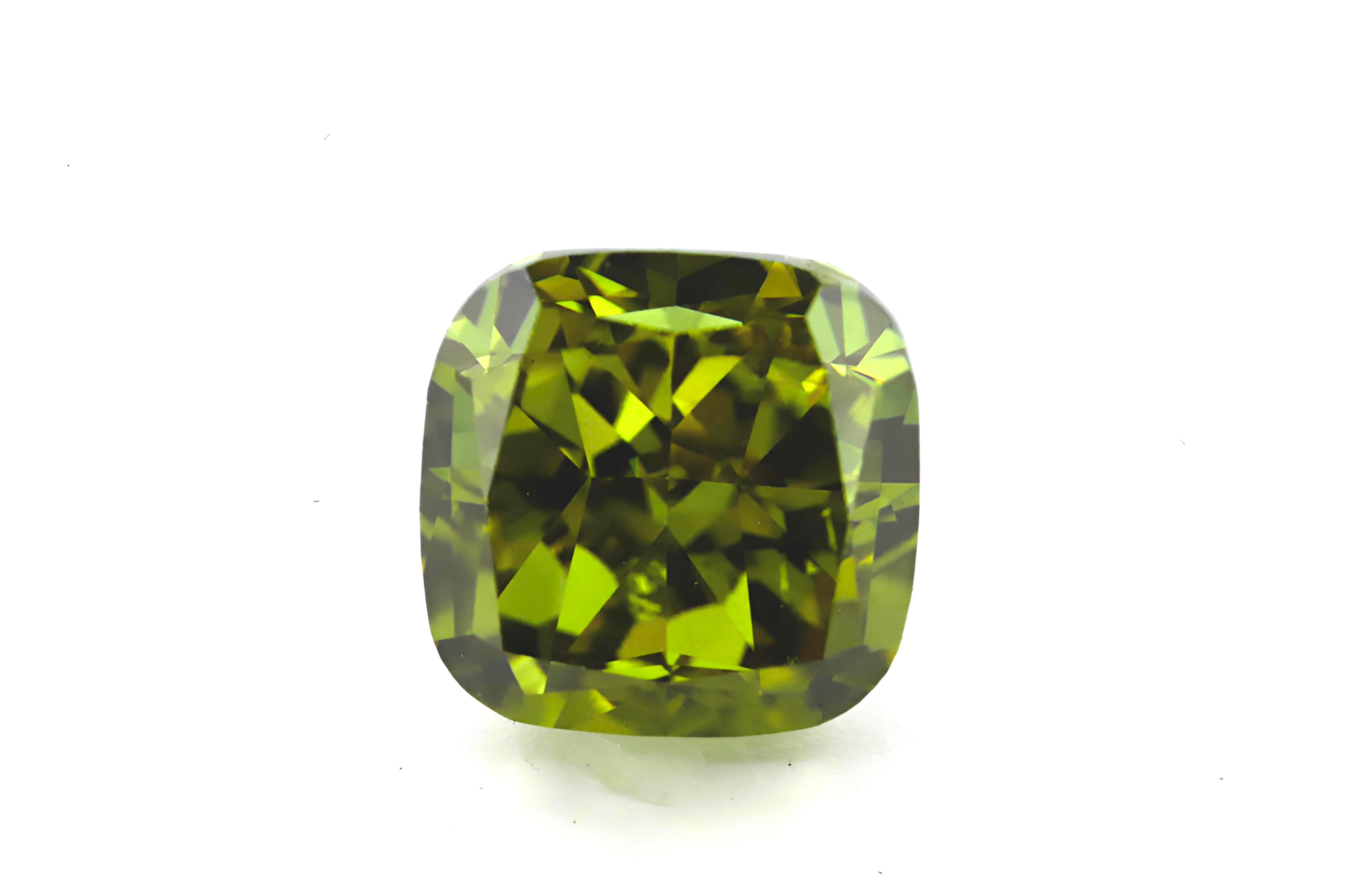GIA Certified 1.00ct Fancy Deep Brown-Greenish Yellow Cushion Modified Brilliant SI2 - Image 2