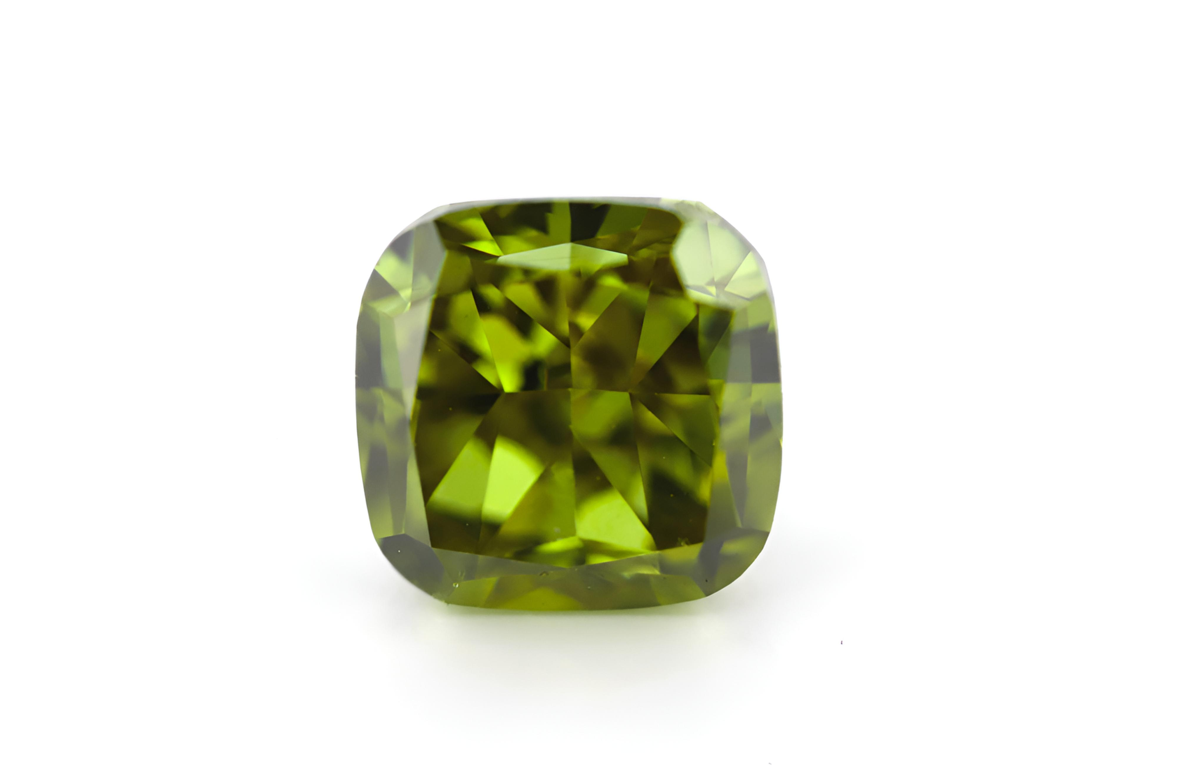GIA Certified 1.00ct Fancy Deep Brown-Greenish Yellow Cushion Modified Brilliant SI2 - Image 3
