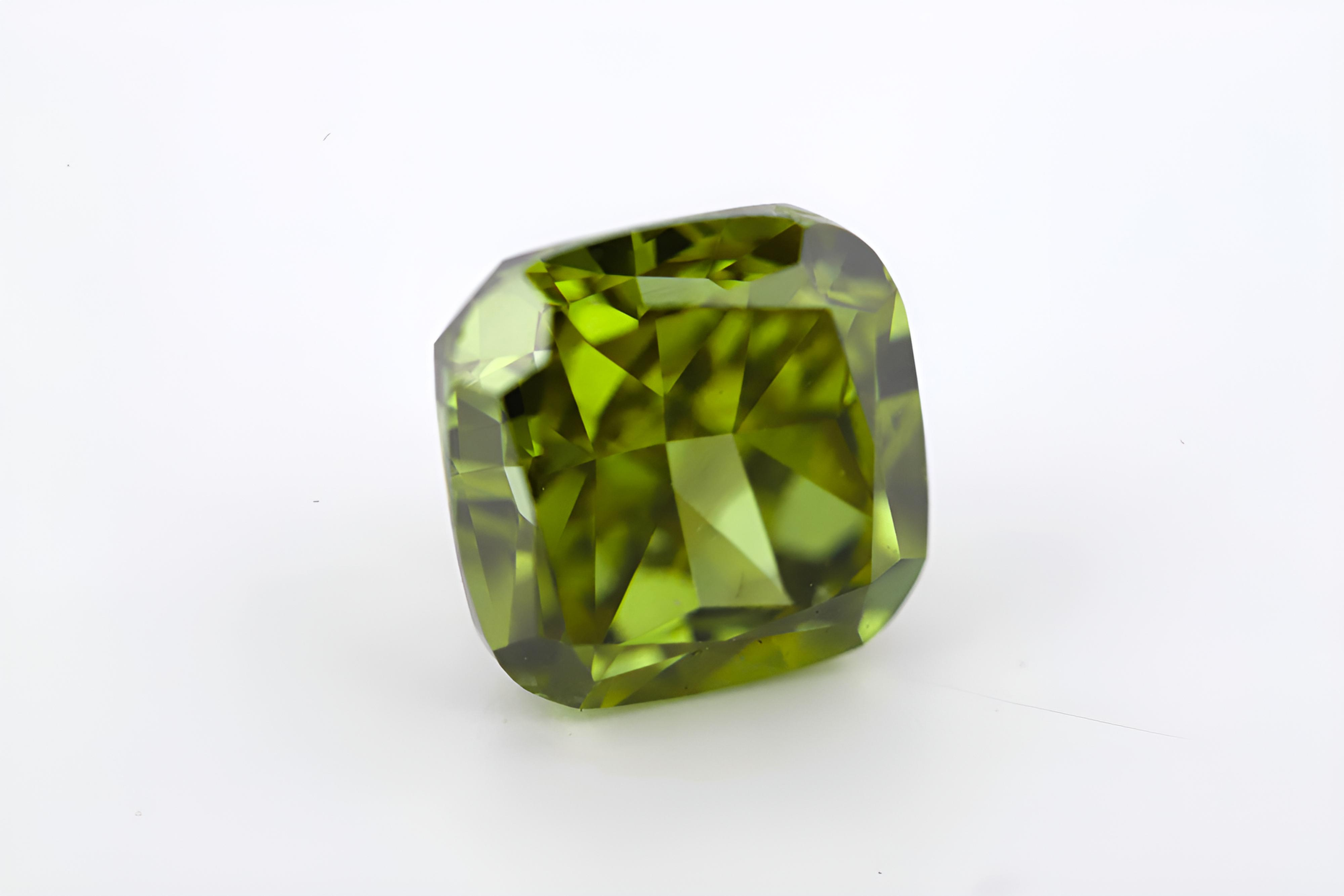 GIA Certified 1.00ct Fancy Deep Brown-Greenish Yellow Cushion Modified Brilliant SI2 - Image 5