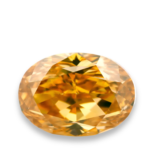 Fancy Deep orangy yellow diamond oval