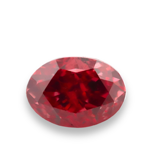 Fancy Deep orangy pink diamond oval