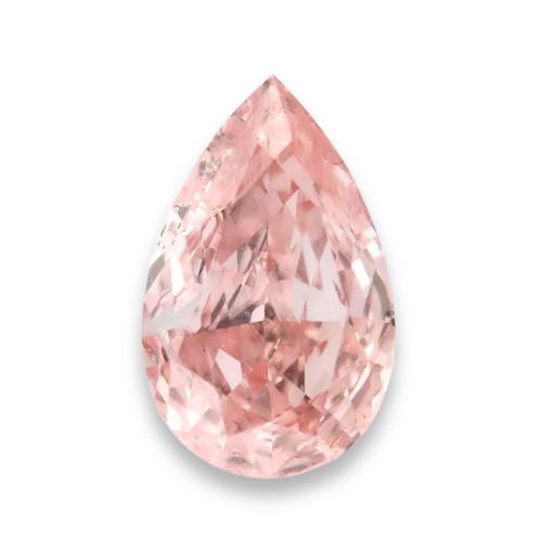 fancy orangy pink diamond pear