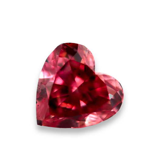 fancy orangy pink diamond heart
