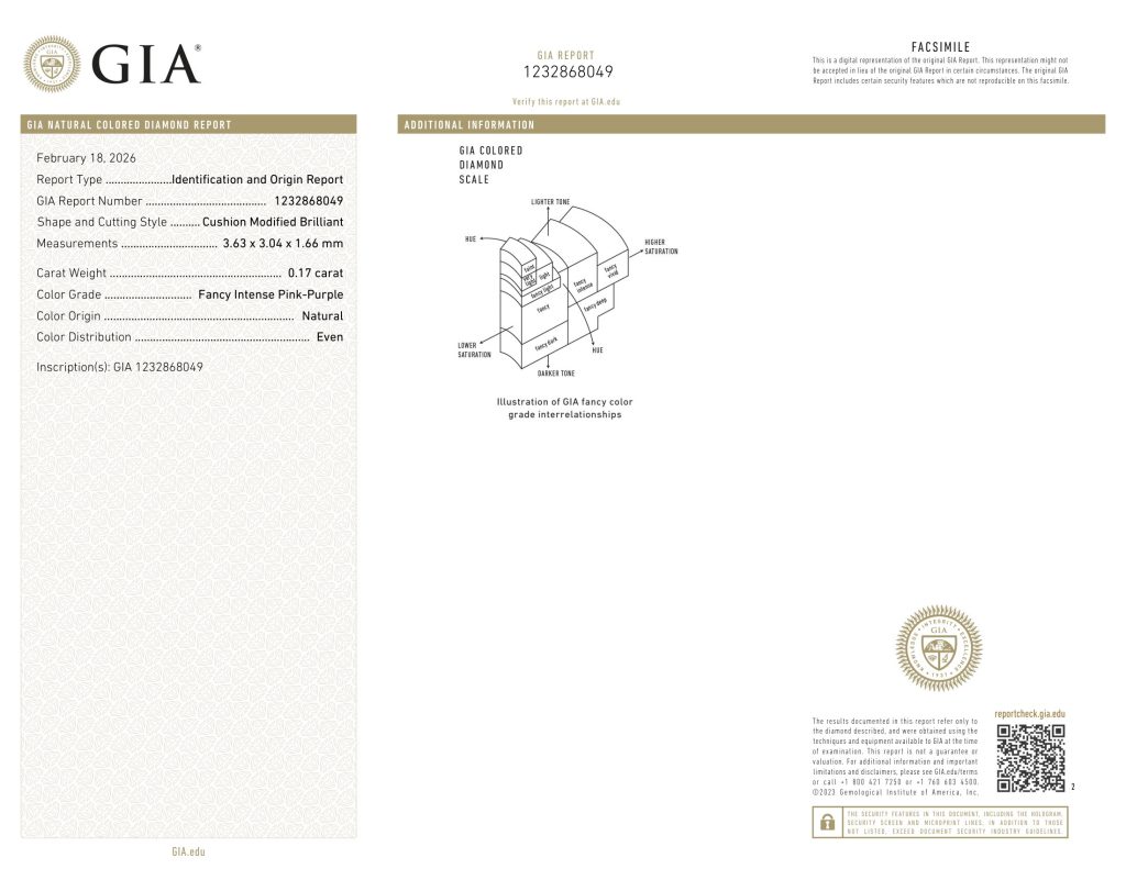 0.17 carat Carat Cushion Modified Brilliant GIA Certified Diamond